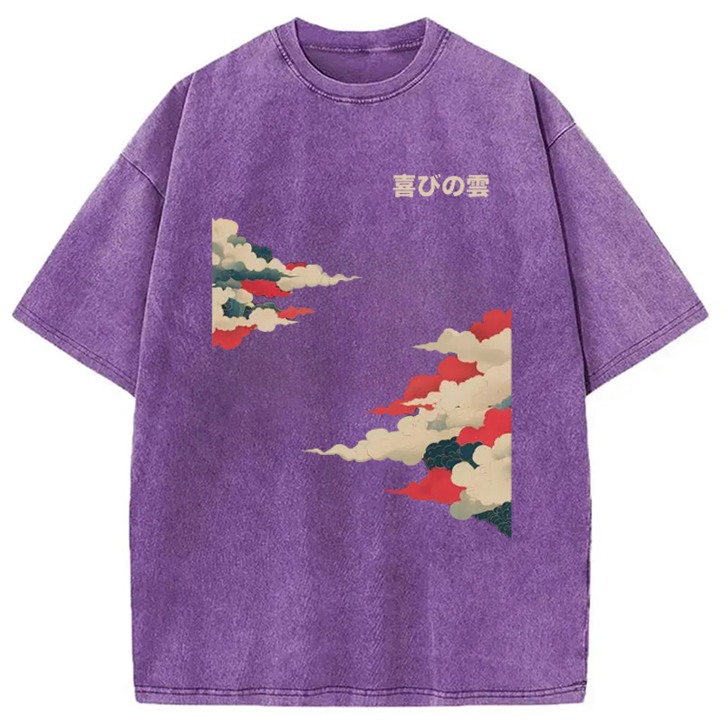 Modecanvas Japanese Clouds Washed T-Shirt