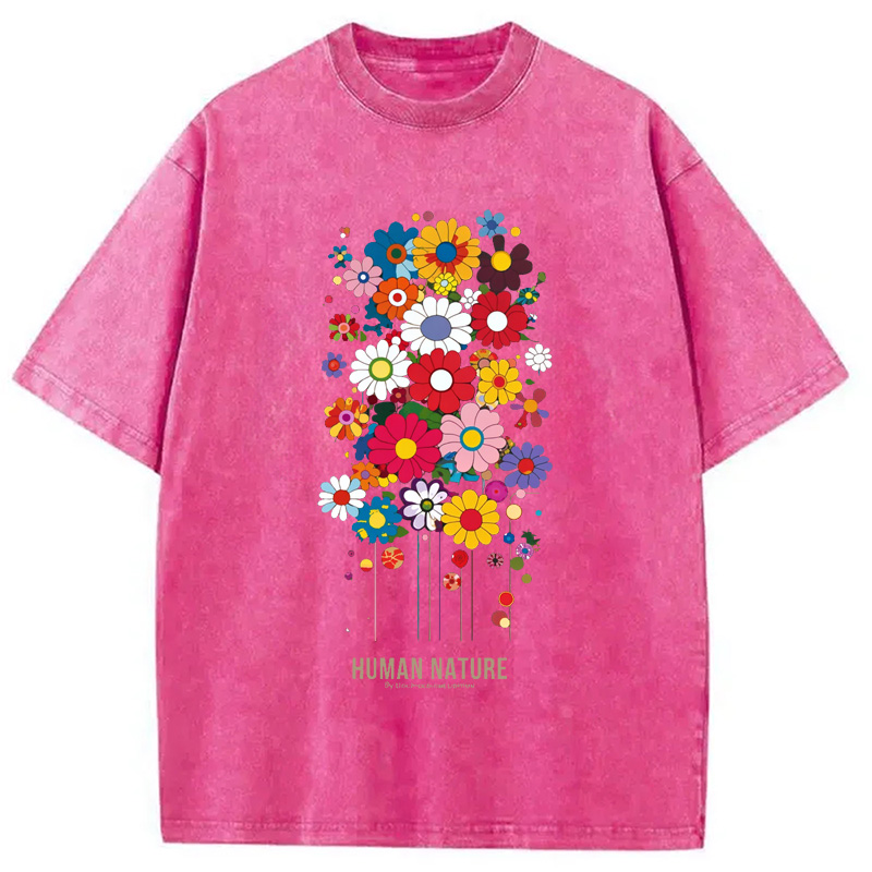 Modecanvas Flower Human Nature Washed T-Shirt
