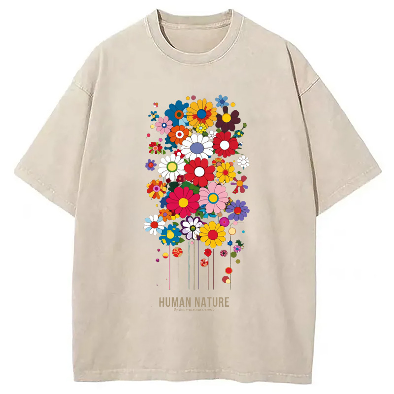 Modecanvas Flower Human Nature Washed T-Shirt