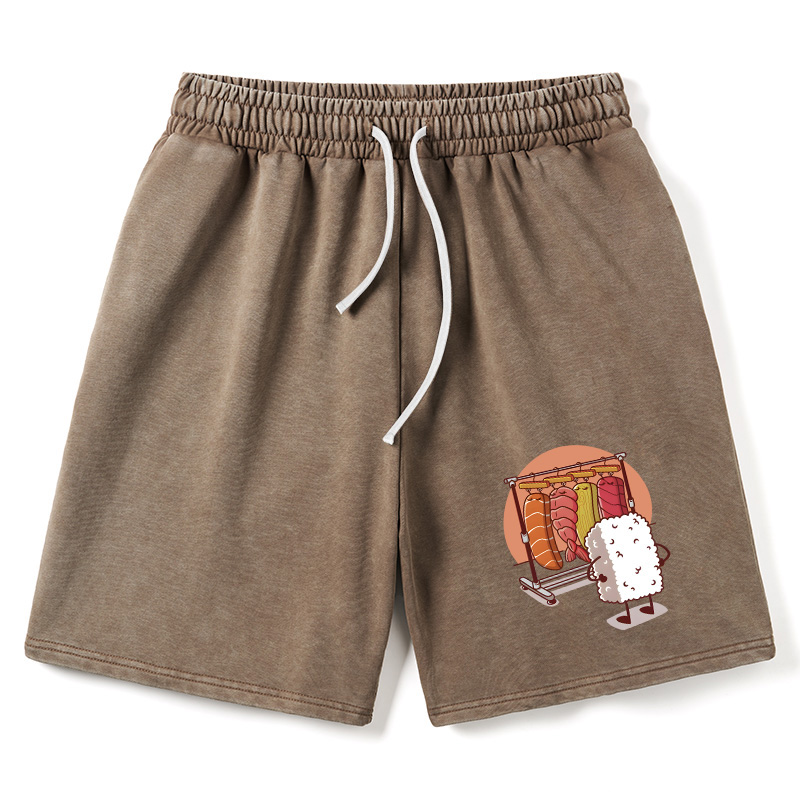 Modecanvas Which One Should I Wear Today Washed Shorts