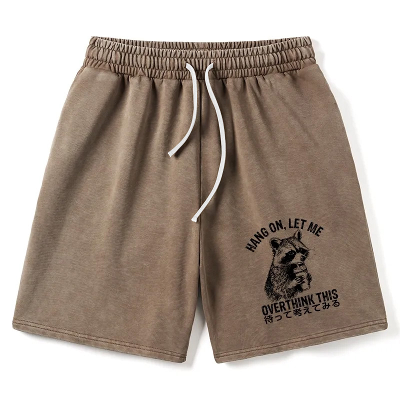 Modecanvas Overthink Raccoon Washed Shorts