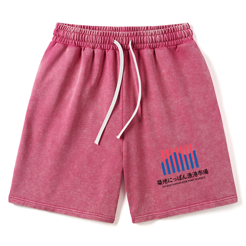 Modecanvas Tsukiji Nippon Fish Port Market Washed Shorts