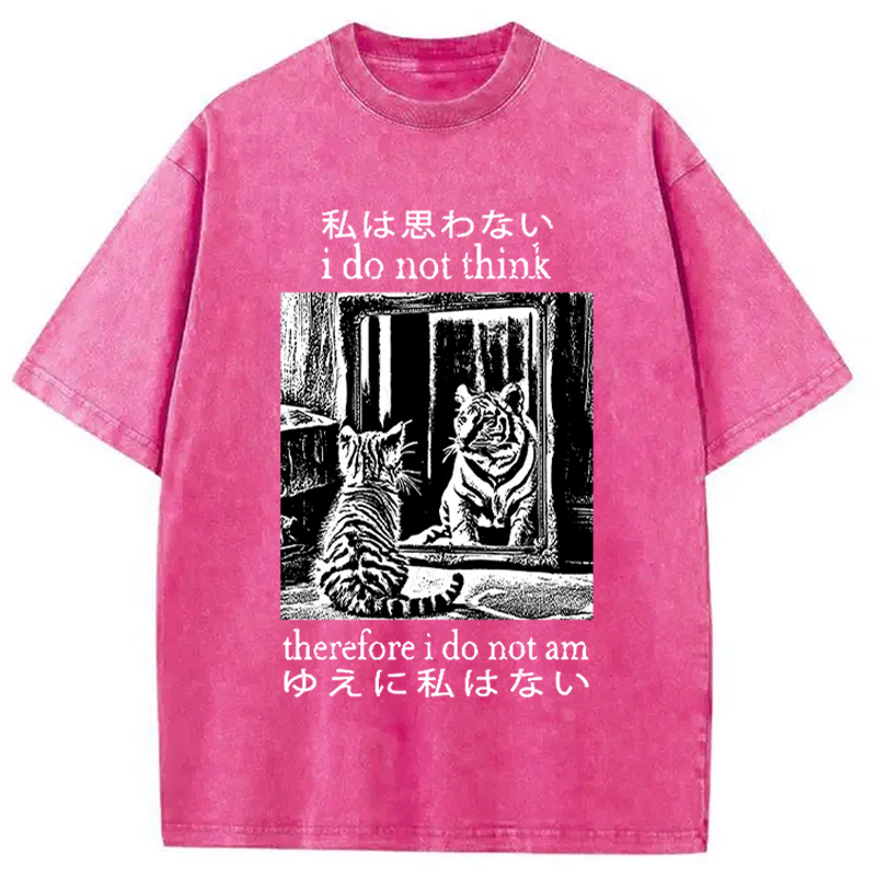 Modecanvas Thinking Cat Japanese Washed T-Shirt
