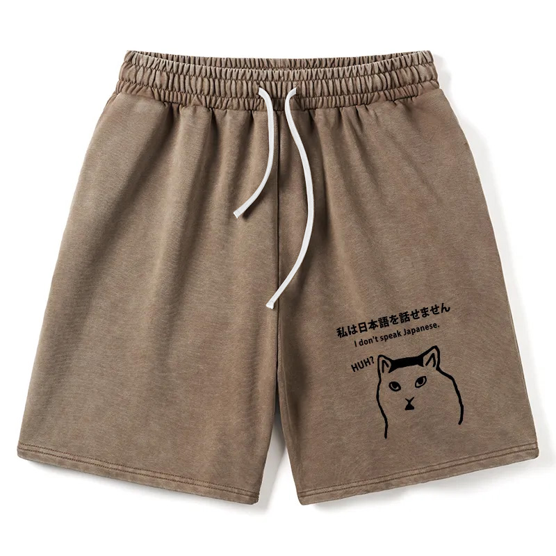 Modecanvas I Don't Speak Japanese Washed Shorts
