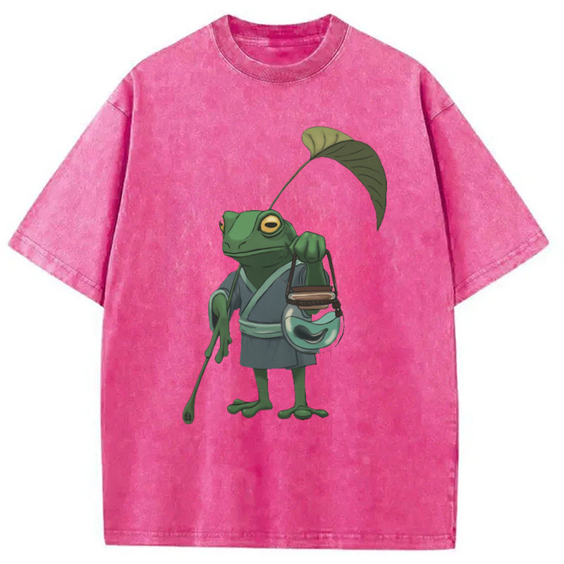 Modecanvas A Frog and His Son Washed T-Shirt