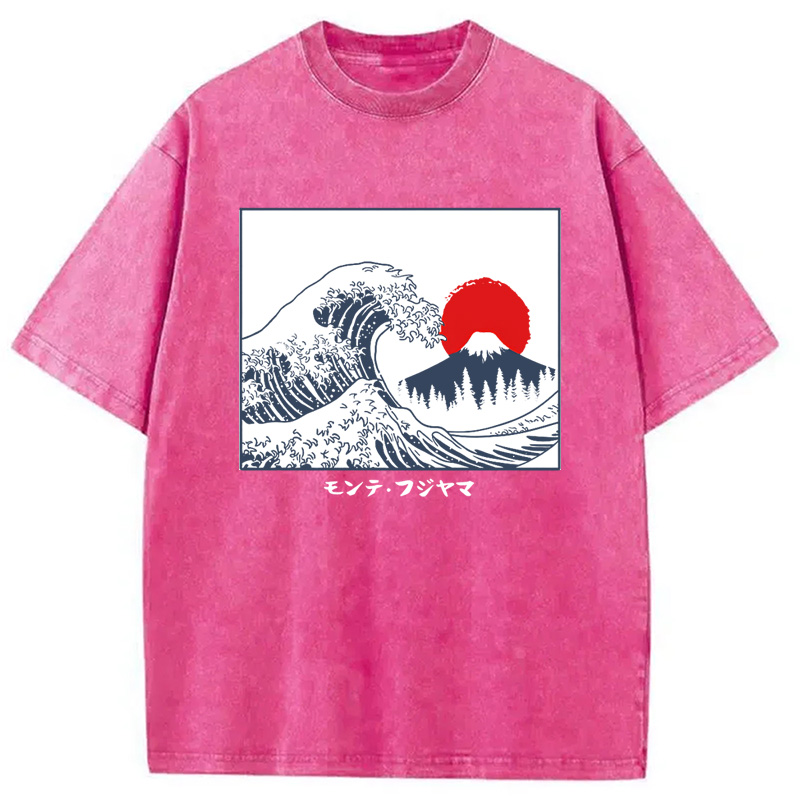 Modecanvas Great Fuji Wave Washed T-Shirt