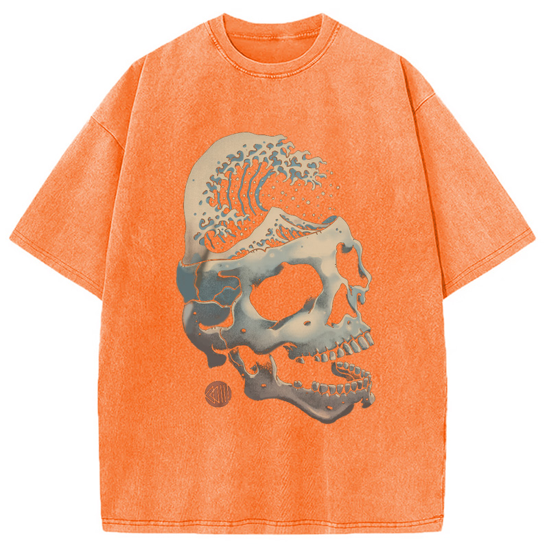Modecanvas Skull Wave Washed T-Shirt