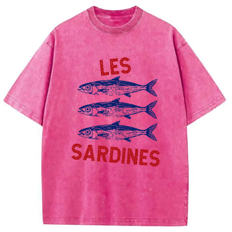 Modecanvas Sardine Tinned Fish French Washed T-Shirt