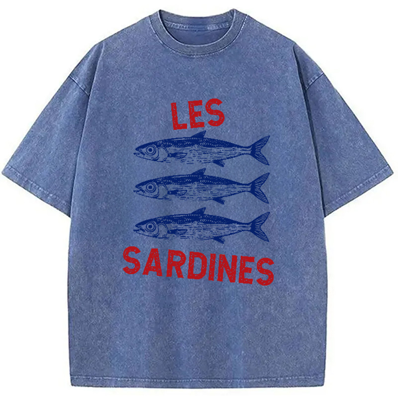 Modecanvas Sardine Tinned Fish French Washed T-Shirt