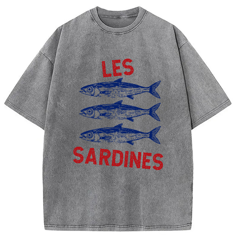 Modecanvas Sardine Tinned Fish French Washed T-Shirt