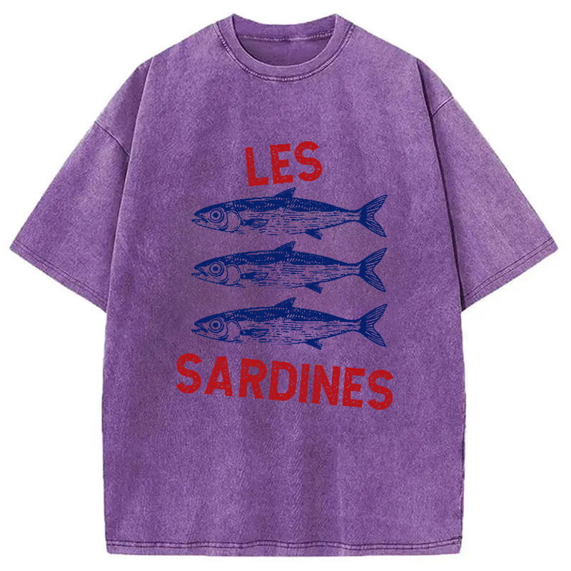Modecanvas Sardine Tinned Fish French Washed T-Shirt