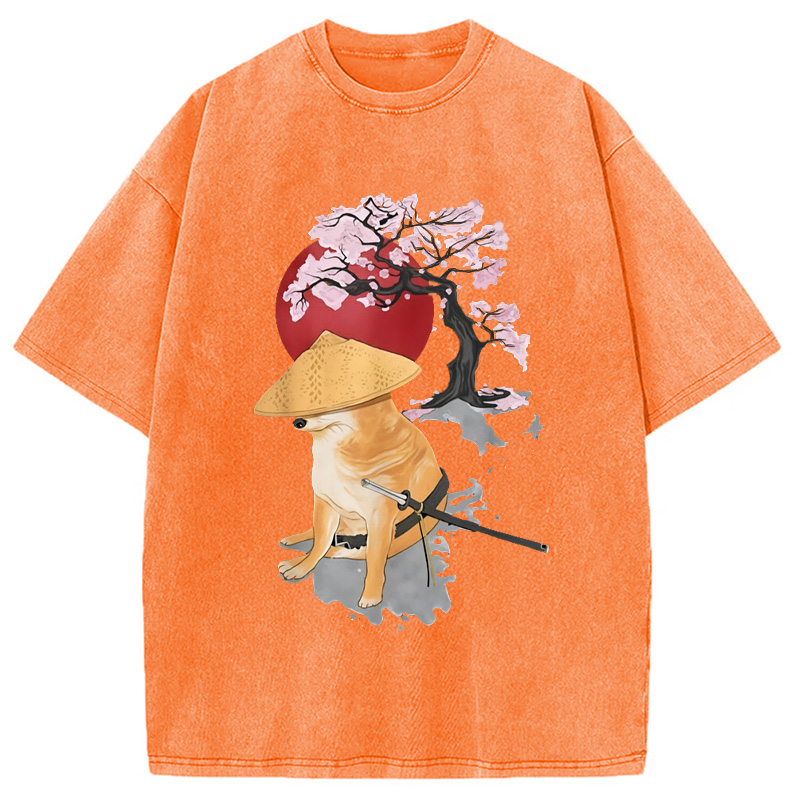 Modecanvas Meme Cheems Japones Japanese Washed T-Shirt