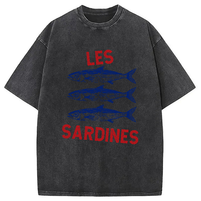 Modecanvas Sardine Tinned Fish French Washed T-Shirt