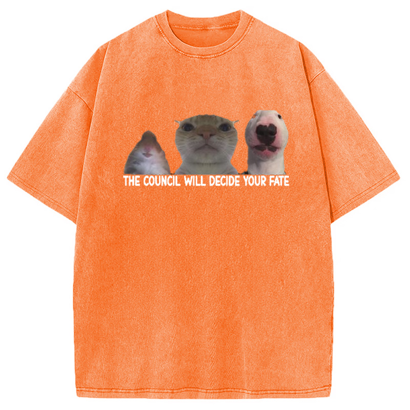 Modecanvas The Council Will Become Your Fate Meme Washed T-Shirt