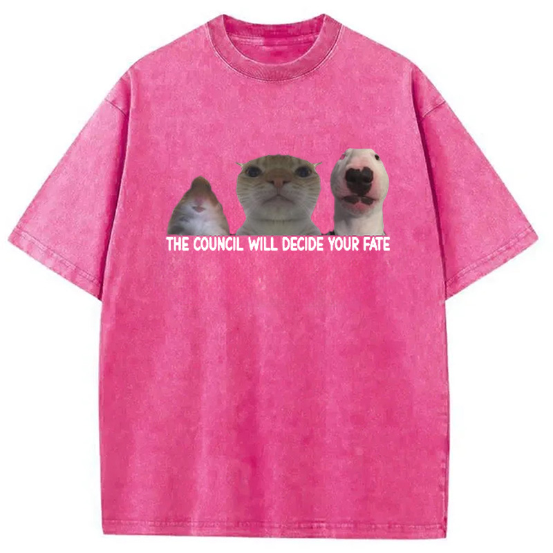 Modecanvas The Council Will Become Your Fate Meme Washed T-Shirt