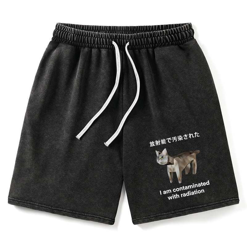 Modecanvas Cat Contaminated By Radiation Washed Shorts