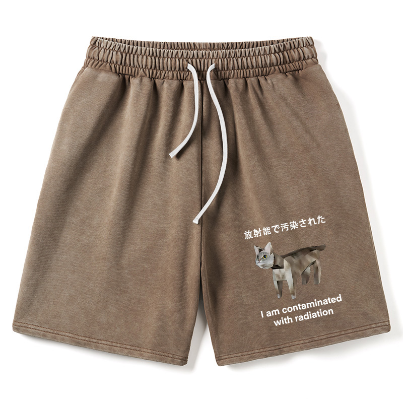 Modecanvas Cat Contaminated By Radiation Washed Shorts