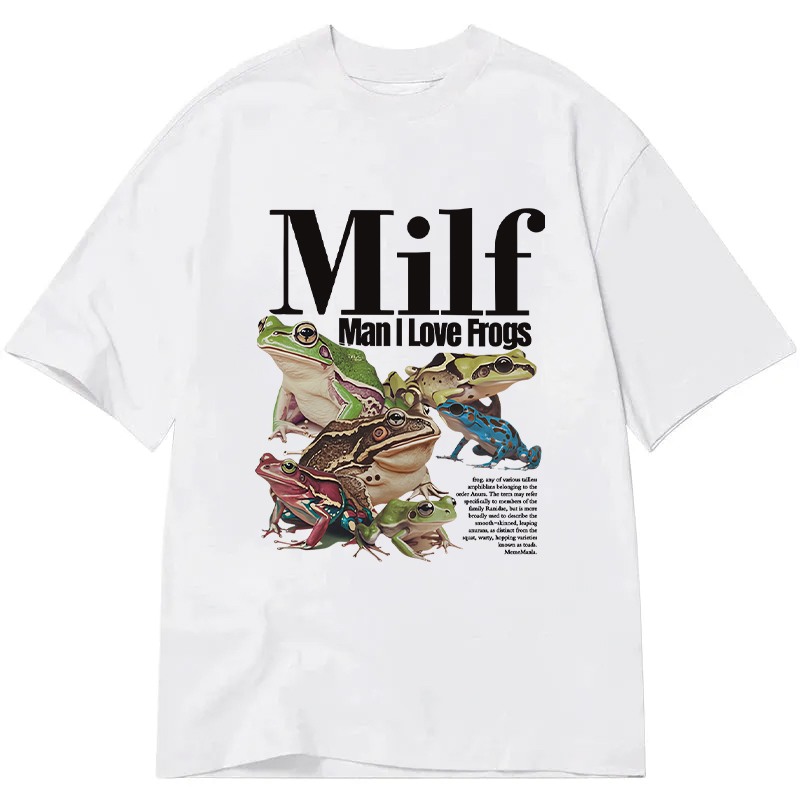 Modecanvas Man I Love Frogs Meme DTG Printing Classic T-Shirt-modecanvas
