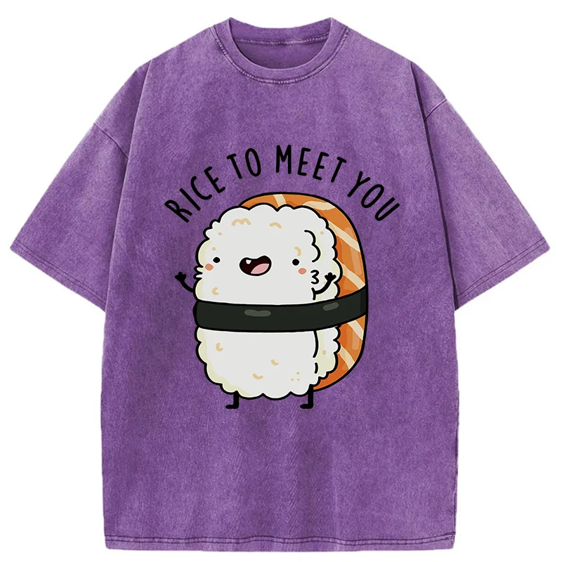 Modecanvas Greetings From Sushi Washed T-Shirt