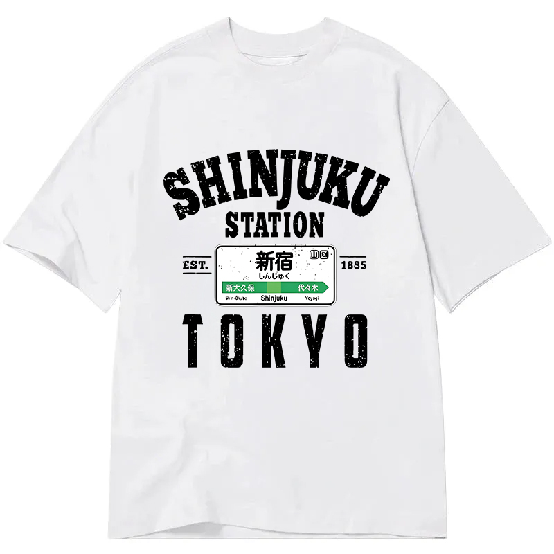 Modecanvas Shinjuku Station Yamanote Line DTG Printing Classic T-Shirt-modecanvas