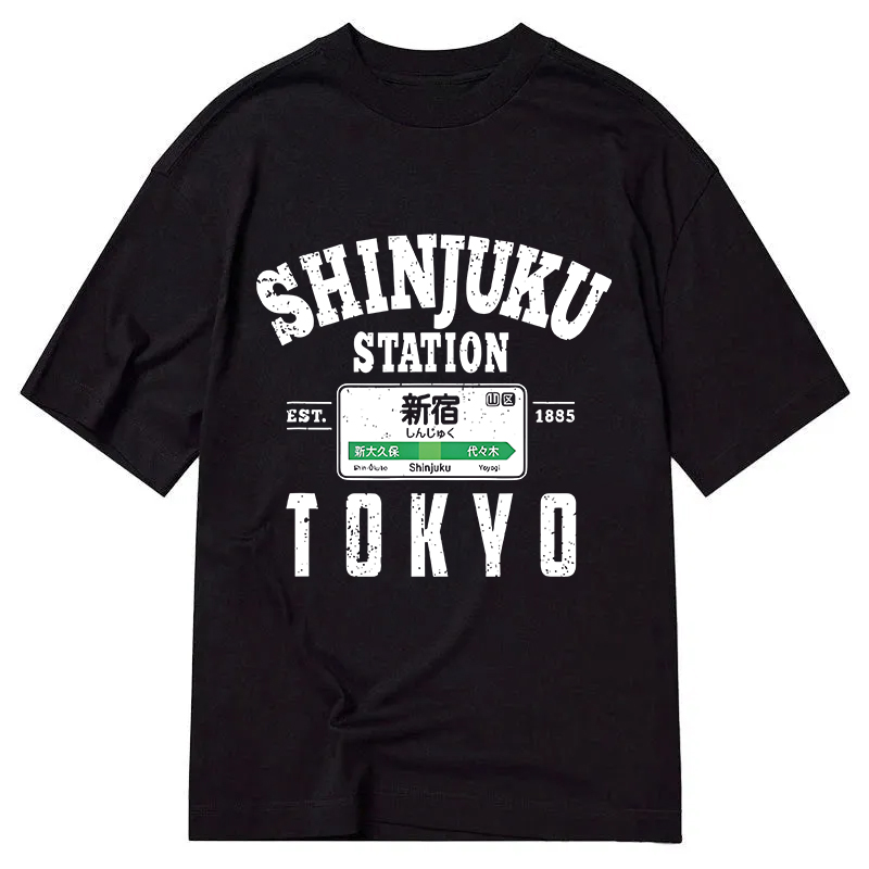 Modecanvas Shinjuku Station Yamanote Line DTG Printing Classic T-Shirt-modecanvas