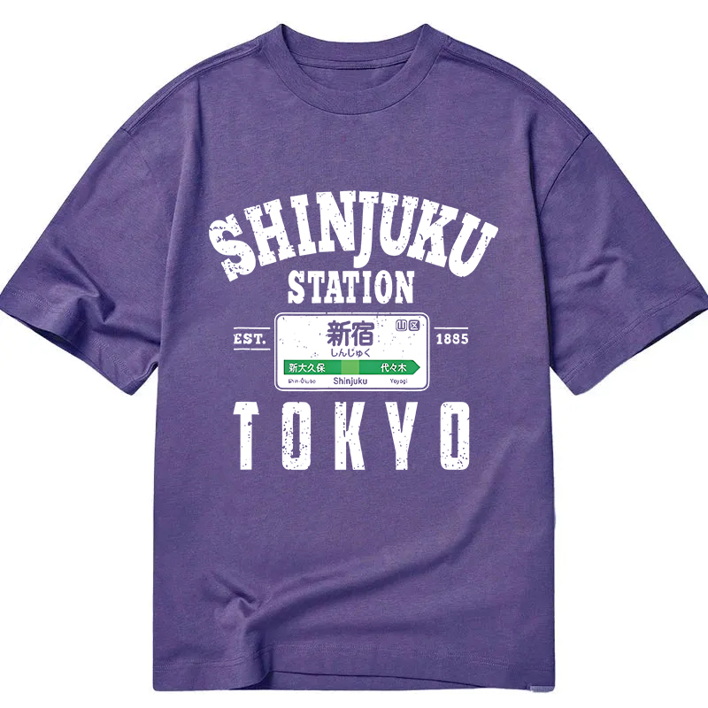 Modecanvas Shinjuku Station Yamanote Line DTG Printing Classic T-Shirt-modecanvas