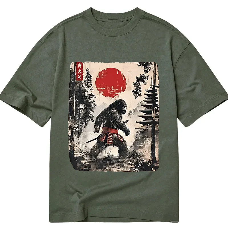 Modecanvas Japanese Samurai Bigfoot DTG Printing Classic T-Shirt-modecanvas
