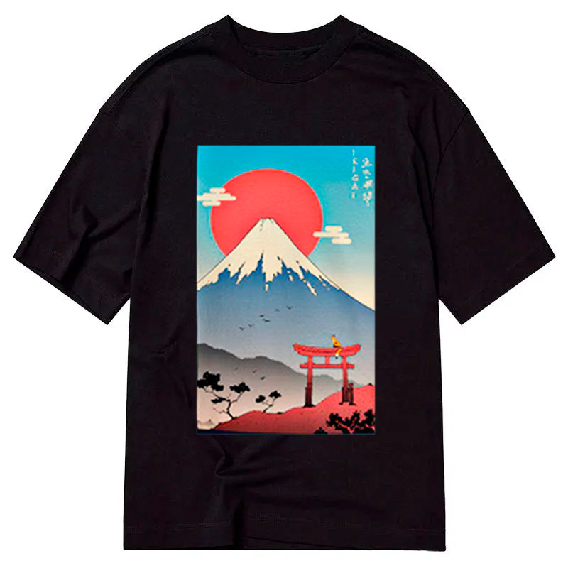 Modecanvas Ikigai in Mt. Fuji DTG Printing Classic T-Shirt-modecanvas