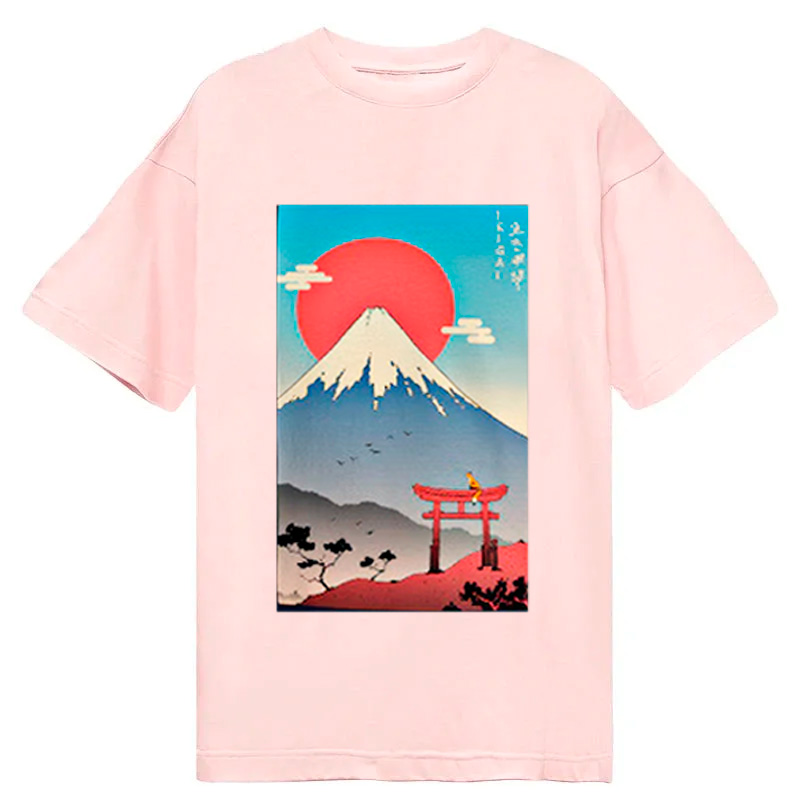 Modecanvas Ikigai in Mt. Fuji DTG Printing Classic T-Shirt-modecanvas