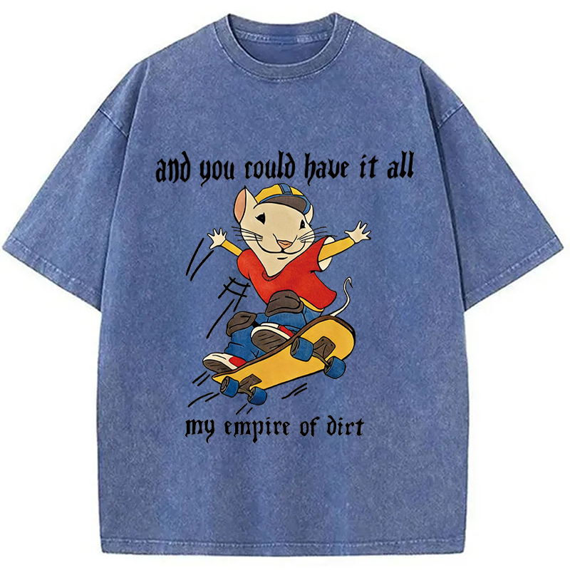 Modecanvas You Could Have It All Rat DTG Printing Washed T-Shirt