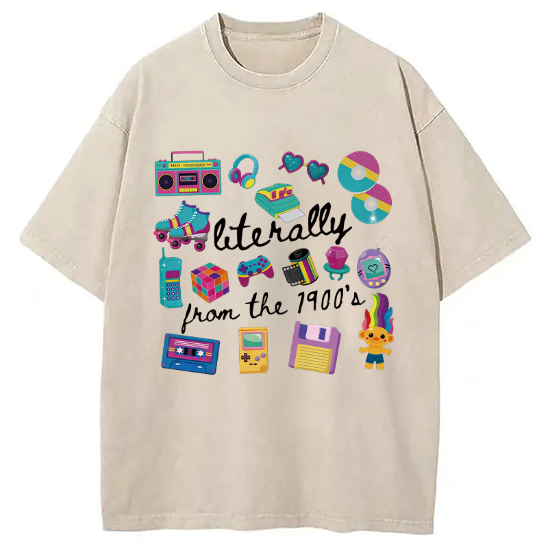 Modecanvas Literally From The 1900s DTG Printing Washed T-Shirt