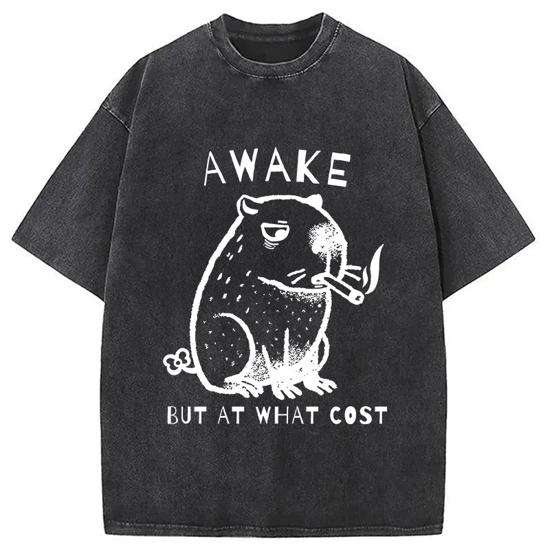 Modecanvas Capybara Smoking Washed T-Shirt