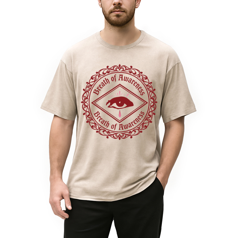 Modecanvas Breath Of Awareness DTG Printing Washed T-Shirt