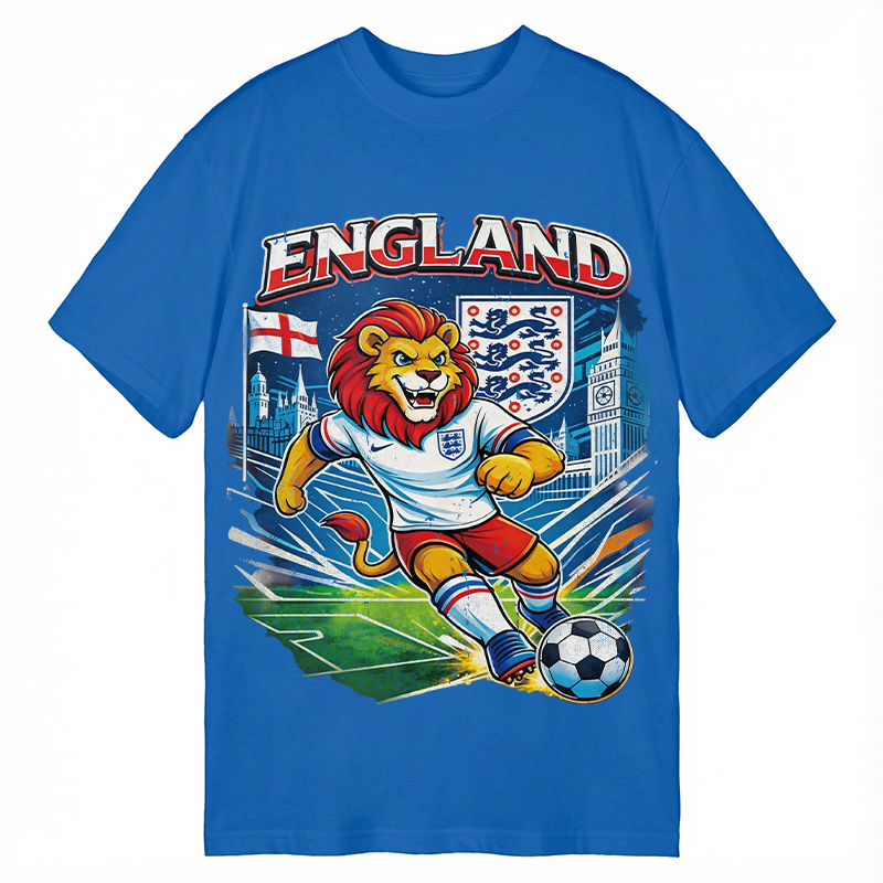 Modecanvas England Lion Soccer DTG Printing Classic T-Shirt-modecanvas