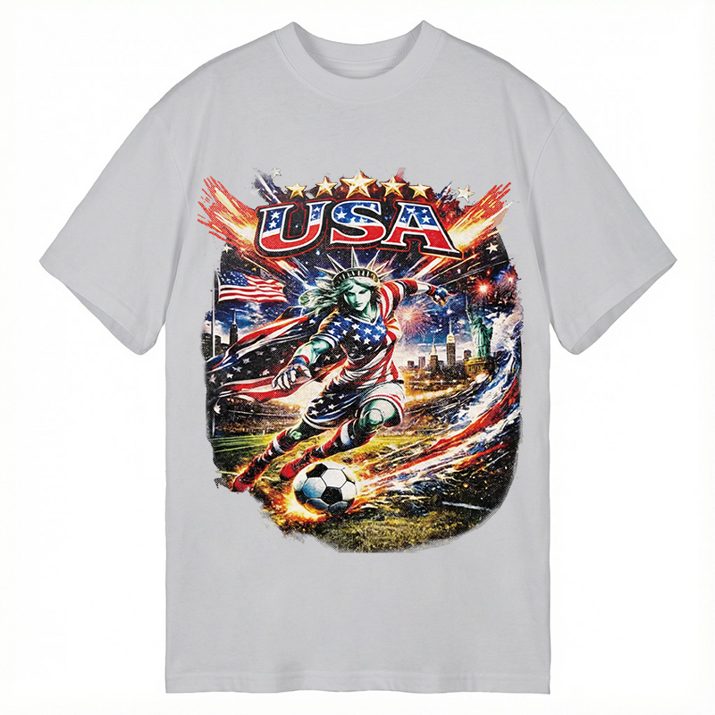 Modecanvas USA Football Skull DTG Printing Classic T-Shirt-modecanvas
