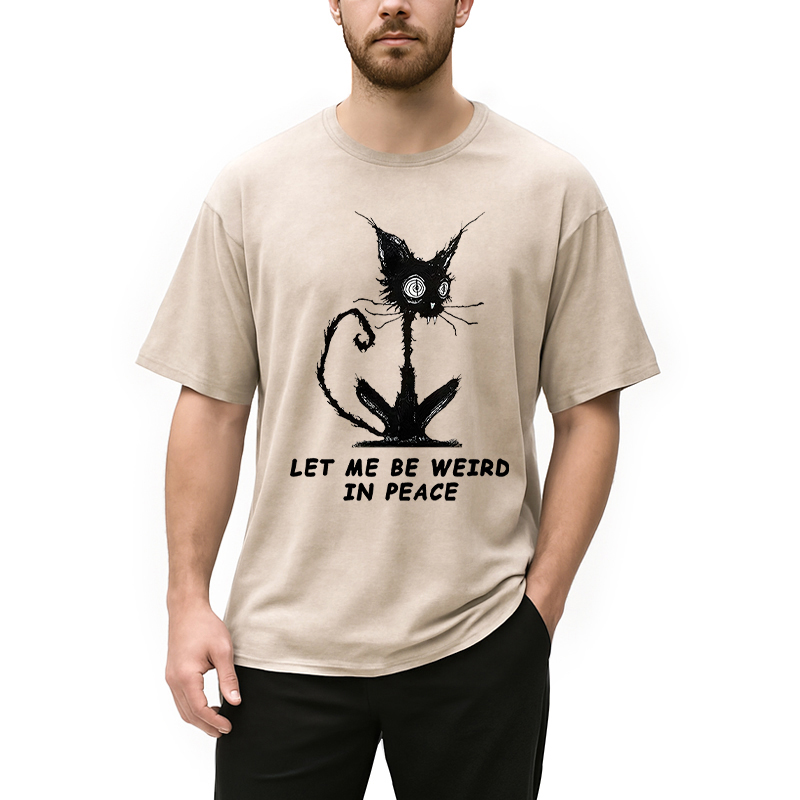 Modecanvas Cat Gradually Became Strange Washed T-Shirt