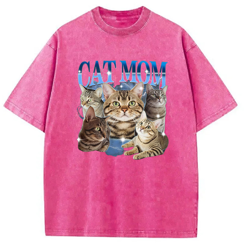 Modecanvas Cat Mom Meme Washed T-Shirt