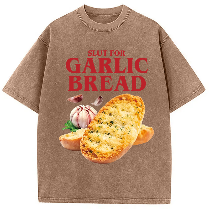 Modecanvas Slut For Garlic Bread DTG Printing Washed T-Shirt