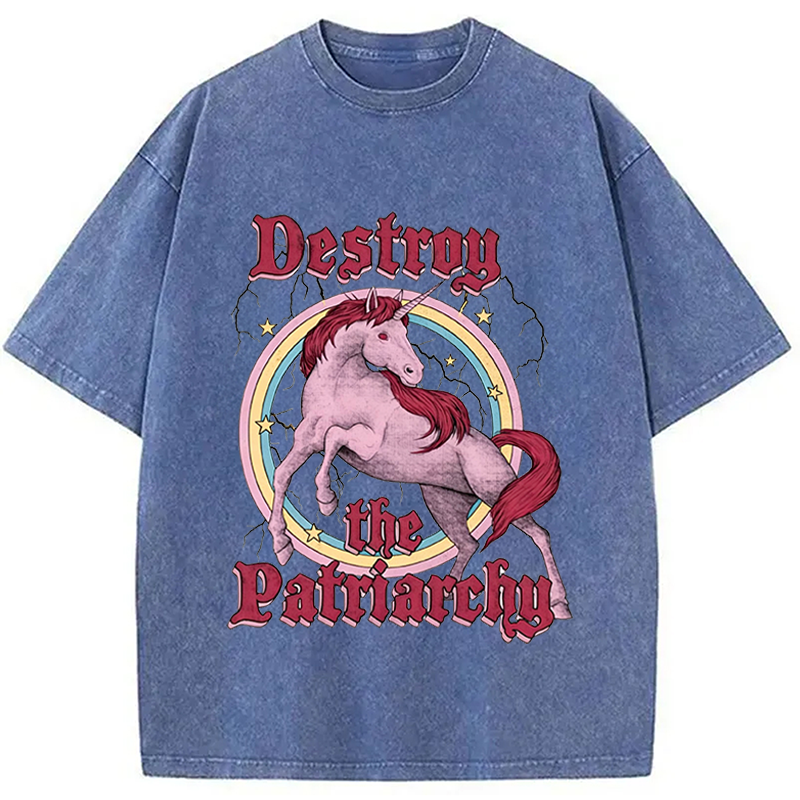 Modecanvas Destroy the Patriarchy DTG Printing Washed T-Shirt
