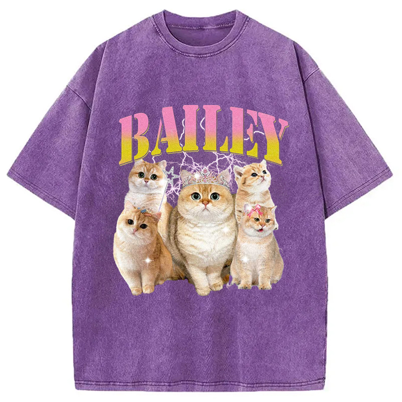 Modecanvas Cute Cat Meme Washed T-Shirt
