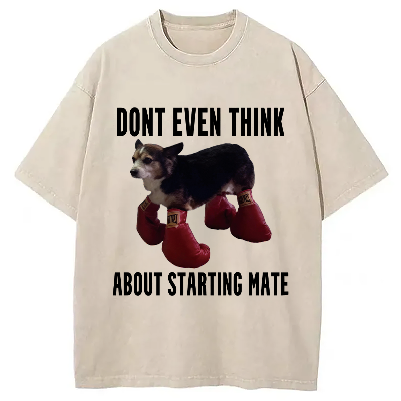 Modecanvas Dont Even Think About Starting Mate DTG Printing Washed T-Shirt