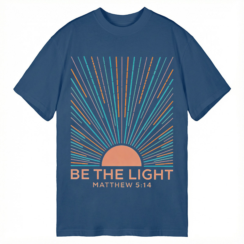 Modecanvas Be The Light DTG Printing Classic T-Shirt-modecanvas