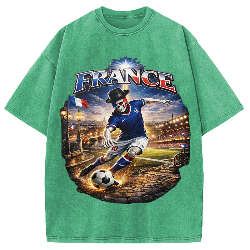 Modecanvas France Soccer DTG Printing Washed T-Shirt
