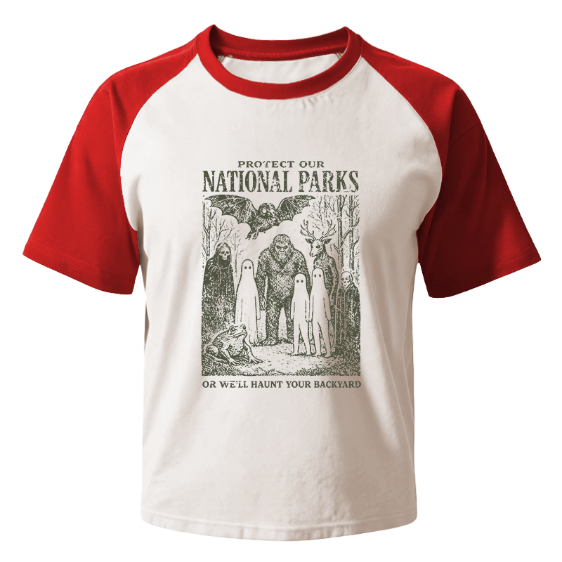 Modecanvas Mothman Protect Our Parks Raglan T-Shirt
