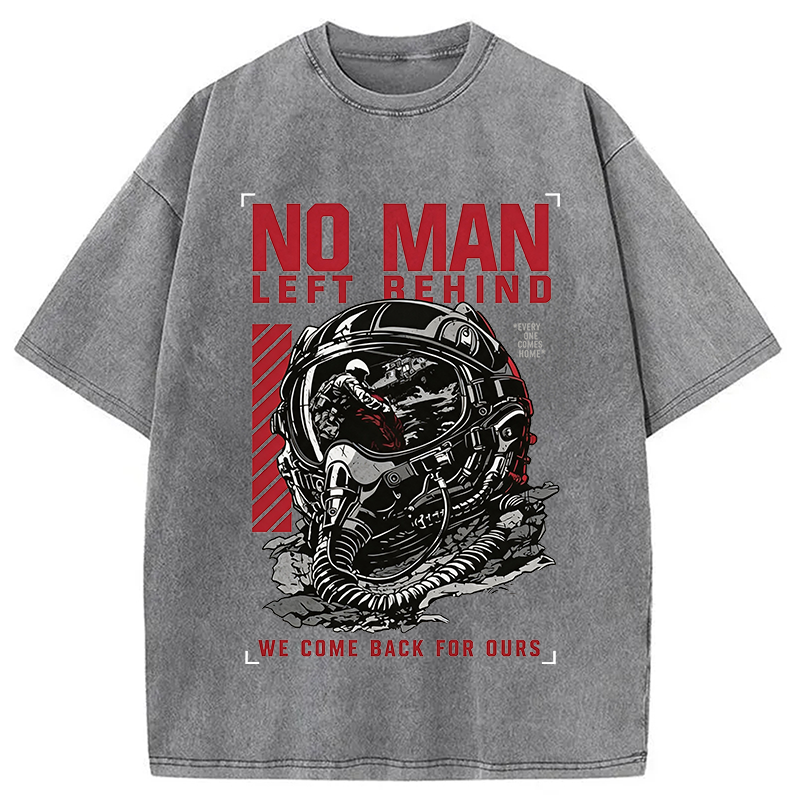Modecanvas No Man Left Behind DTG Printing Washed T-Shirt