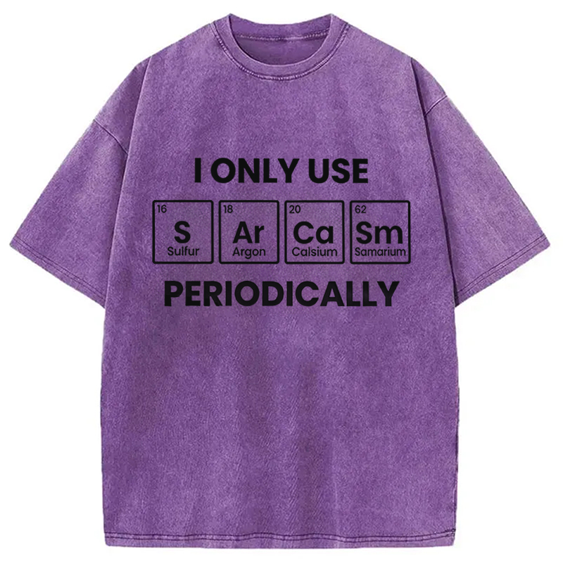 Modecanvas Funny Sarcasm Periodically DTG Printing Washed T-Shirt