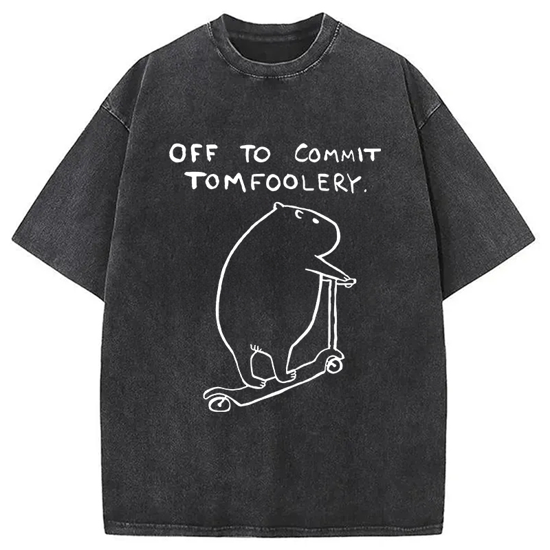 Modecanvas Capybara Is Ready Washed T-Shirt