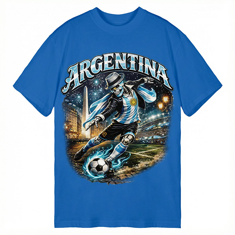 Modecanvas Skull Argentina Football DTG Printing Classic T-Shirt-modecanvas