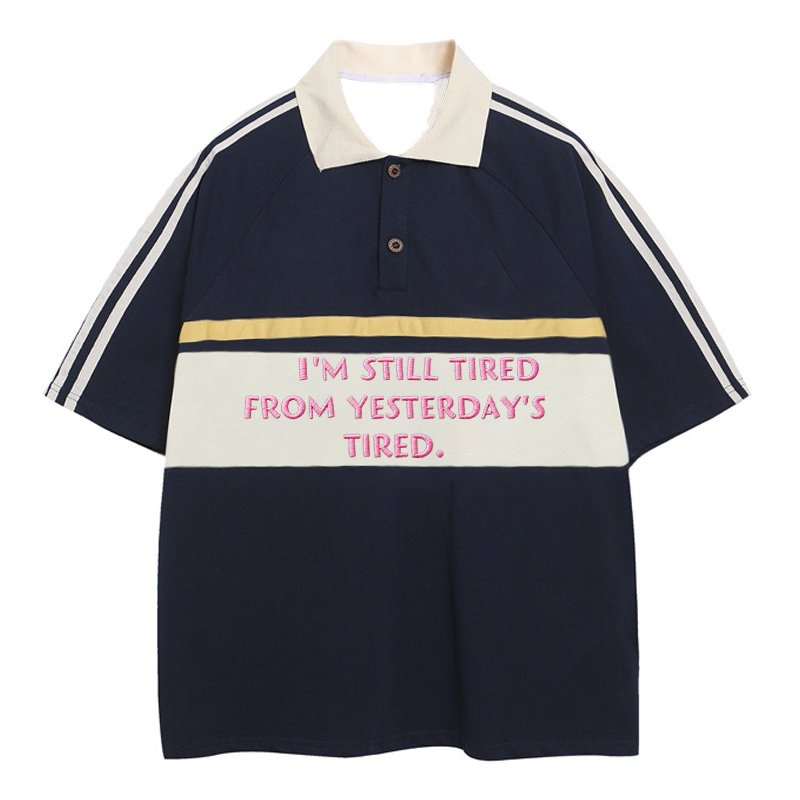 Modecanvas Still Tired Polo Embroidered T-Shirt