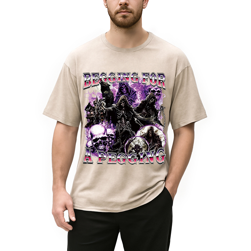 Modecanvas Begging for a Pegging Meme Washed T-Shirt